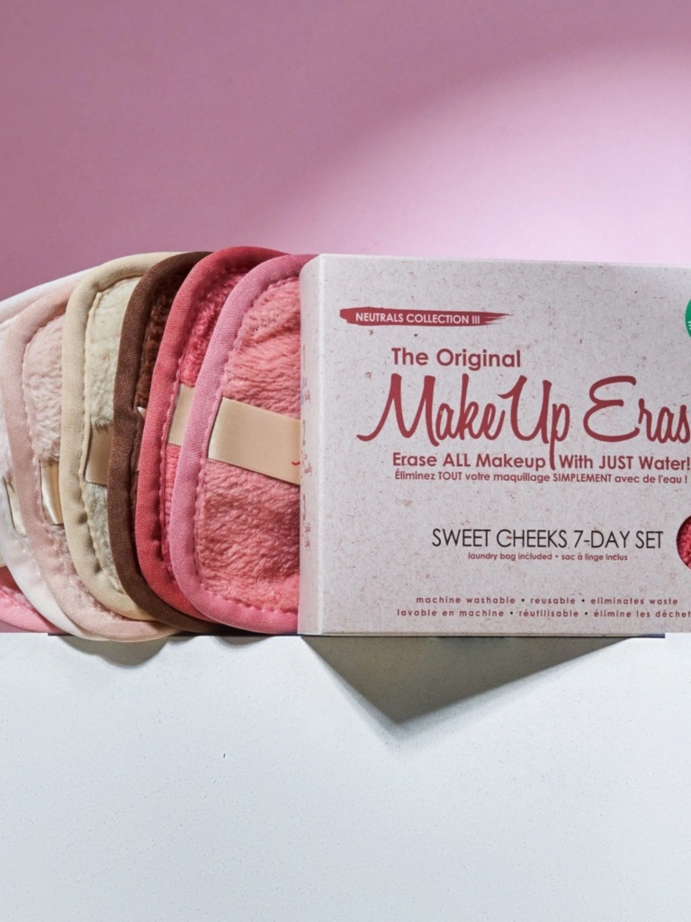 NIB The Original Makeup Eraser “Sweet Cheeks” makeup cloths + laundry bag